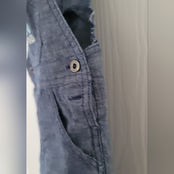 Calvin Klein 24 Months Shortalls Overall Shorts Light Blue Denim Baby Boy Unisex - Picture 11 of 12